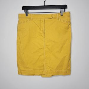 Ann Taylor Loft Mustard Yellow Corduroy Skirt Size 6